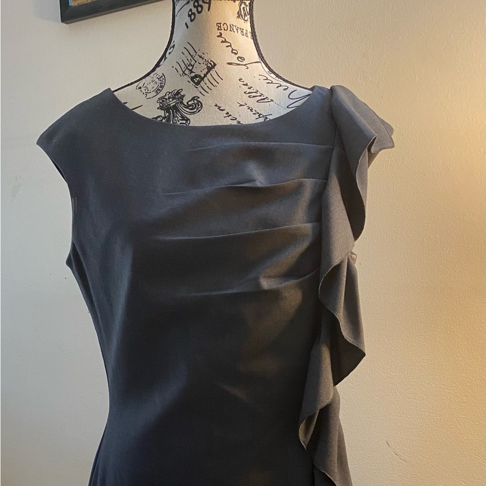 Sleeveless Calvin Klein ruffle cocktail dress